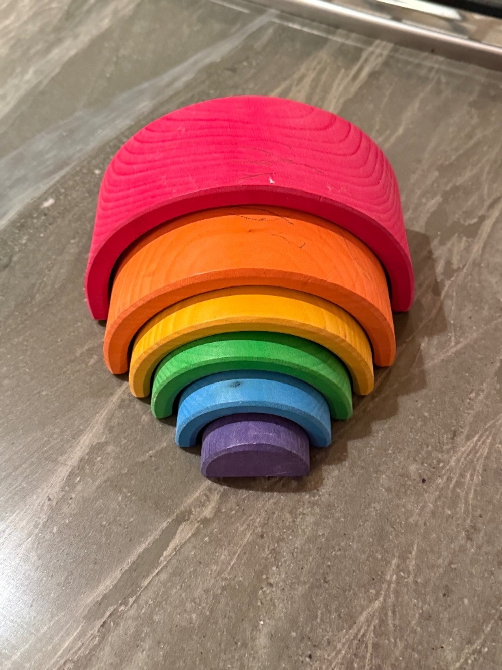 Montessori Wooden Stacking Rainbow Arch